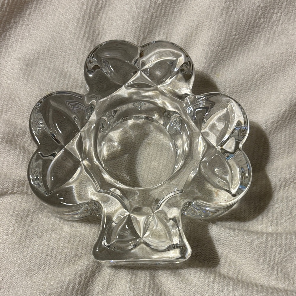 Cash crystal shamrock votive holder.